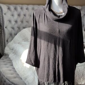 Elegant Black Cowl Neck Sweater